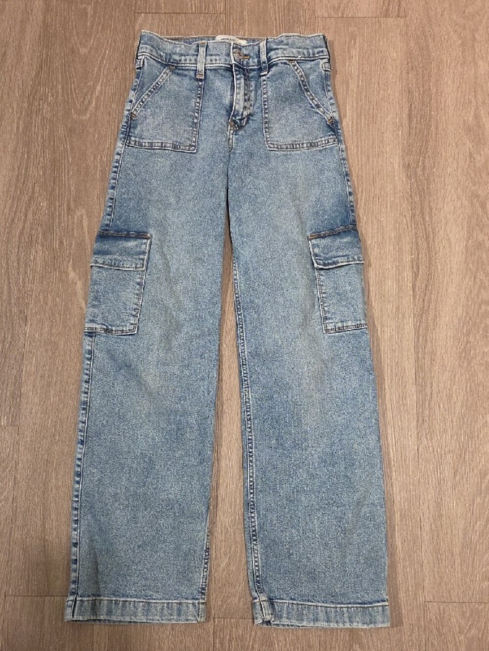 abercrombie kids Girls Light Blue Cargo Denim Jeans